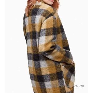 Aritzia plaid wool blend cocoon coat